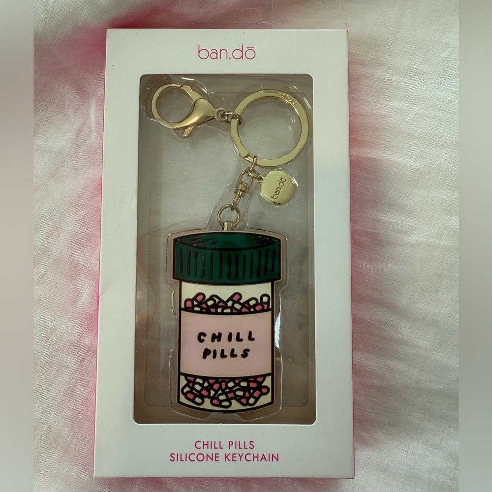 Ban.do “Chill Pills” silicone keychain NWT